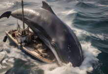 Whale Lands on Boat