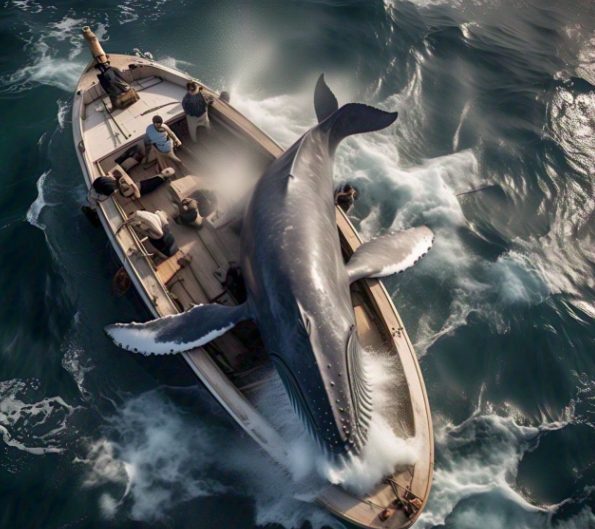 Whale Lands on Boat